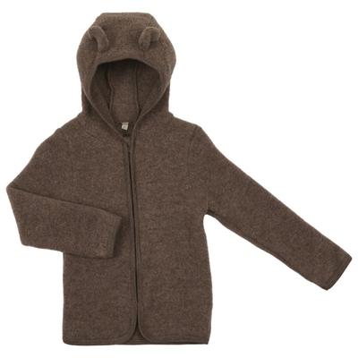 Huttelihut - Kid's Jacket Bear Ears Wool Fleece - Merinojacke Gr 98 braun