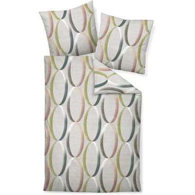 Bettwäsche JANINE "DAVOS65156 08", grau (platin), B/L: 155cm x 220cm, , Feinbiber, B/L: 80cm x 80cm, Feinbiber, Obermaterial: 100% Baumwolle, Bettwäsche, mit Reißverschluss Image
