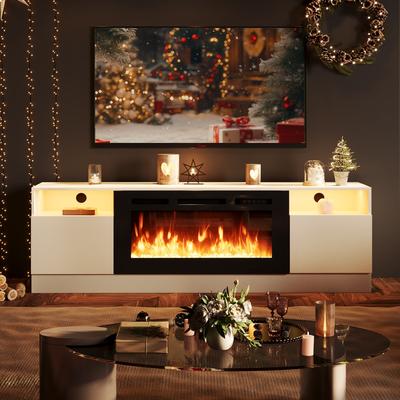 70"Large Modern Media Entertainment Center