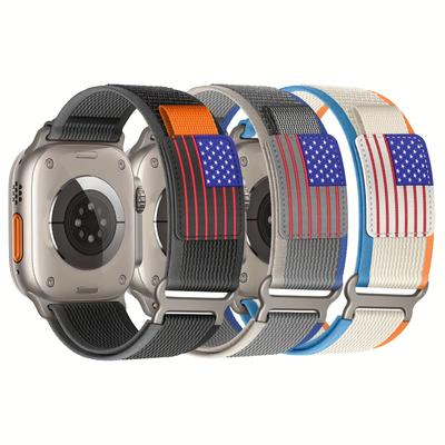 TEMU 3pcs Nylon Trail For Watch - Polyamide Material, , Compatible With Iwatch Series 6 5 4 3 2 Se, Ultra 1 , Mens And Womens 49mm 45mm 44mm 42mm 41mm 40mm 38mm Sizes