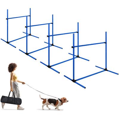 Hunde Agility Set Hürdenset mit 4 x Hürden, Höhenverstellbar Slalom Stangen Trainingsset inkl. Image