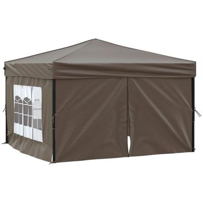 Vidaxl - Partyzelt Faltbar mit Seitenwänden Taupe 3x3 m 51735