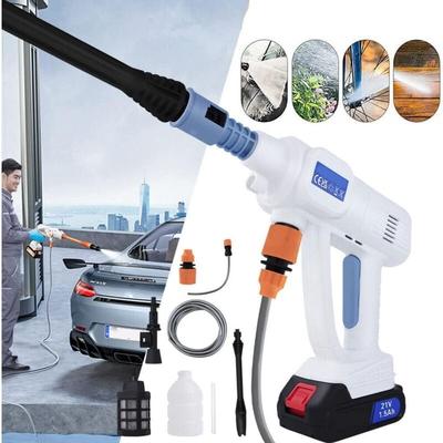 Lucn - Tragbare Akku-Hochdruckreiniger Jet Wasser Waschen Auto Reiniger Pistole Set mit Li-Ion Image