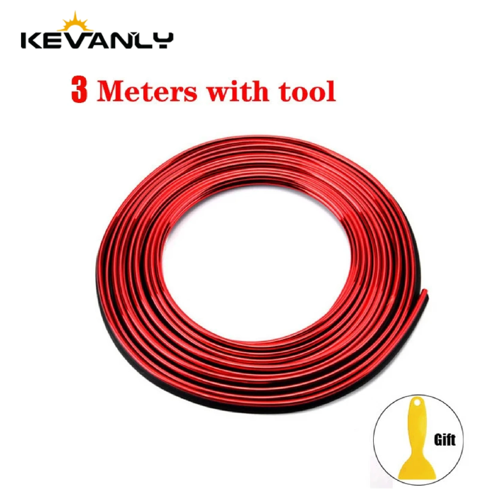 5M universel voiture moulage décoration bandes flexibles 5M intérieur Auto moulures voiture couverture garniture tableau de bord porte voiture style rouge