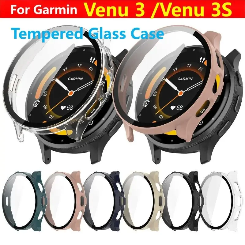 Boîtier en verre trempé pour montre intelligente Garmin Venu 3 3S, housse de protection pare-chocs Venu3 Venu3S, coque de protection d'écran, accessoires