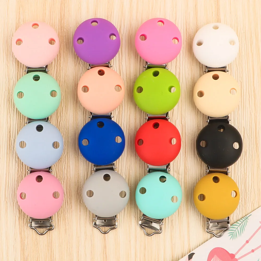 Clips en silicone de forme ronde pour bébé, attache-sucette bricolage, bijoux de direction, artisanat en vrac, vente en gros, 10 pièces, 20 pièces, 50 pièces, 30mm, 35mm