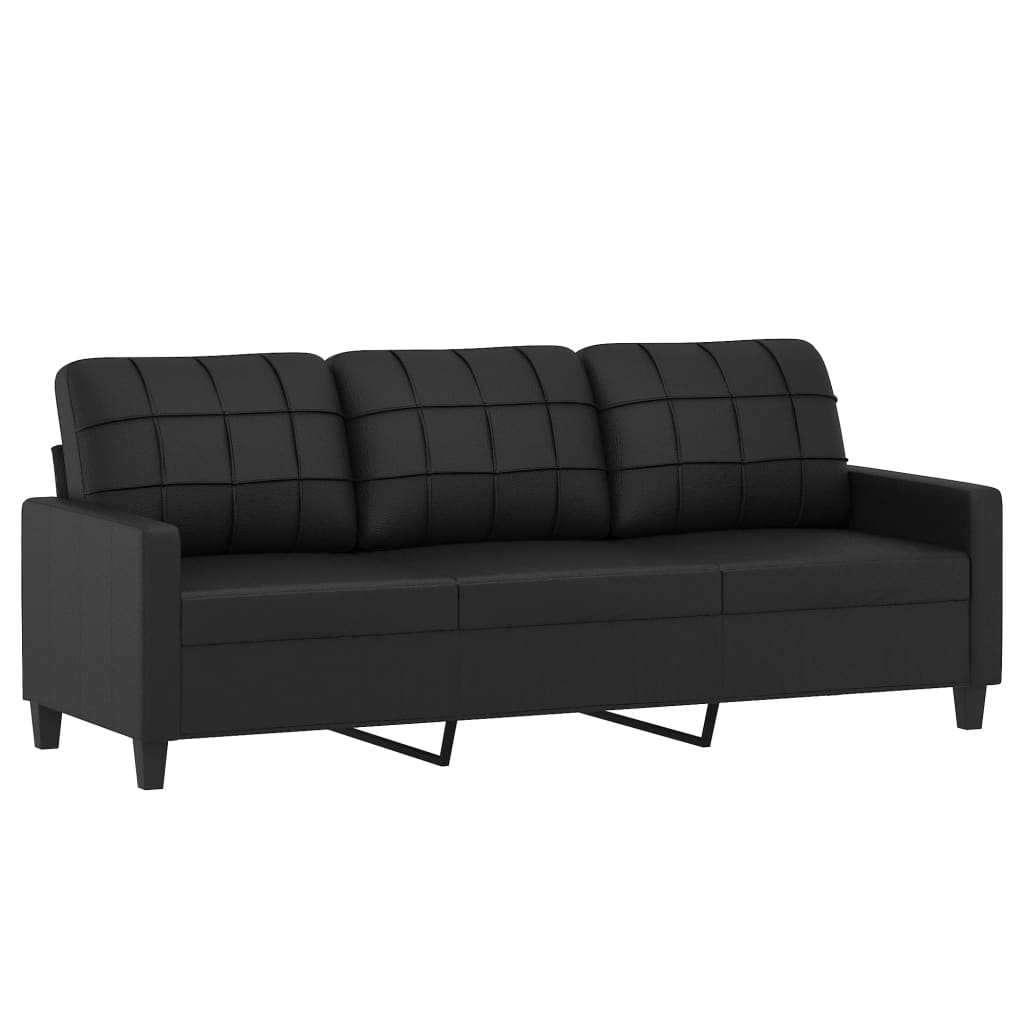 vidaXL 3-Sitzer-Sofa Schwarz 180 cm Kunstleder Image