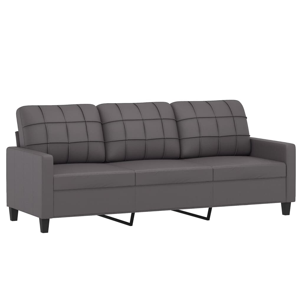 vidaXL 3-Sitzer-Sofa Grau 180 cm Kunstleder Image