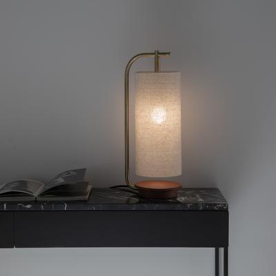 Yob Linen & Faux Leather Lamp