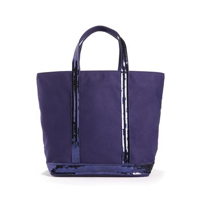 Cotton Canvas Tote Bag with Sequin Trim, Medium