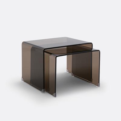 Set of 2 Joan Tempered Glass Nesting Coffee Tables