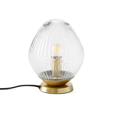 Ari Brass and Striated Glass Table Lamp