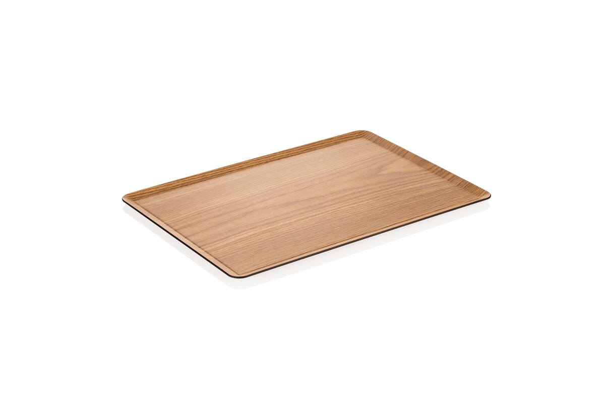 3x Non-Slip Gastro Tablett Holzoptik skandinavisches Design eckig 40 x 28 x 1,5 cm Image