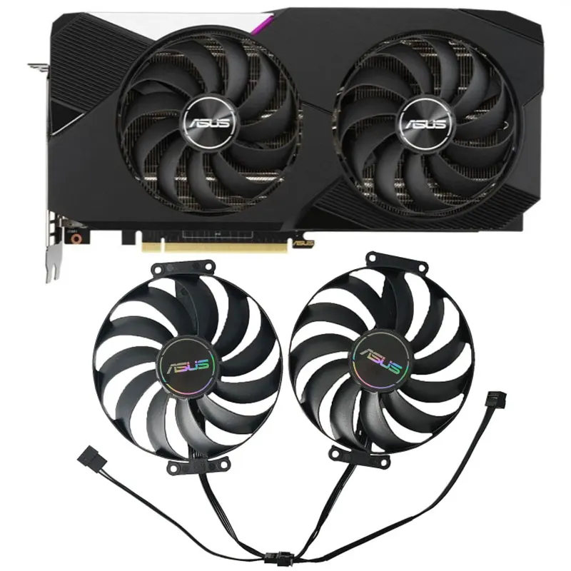 NOUVEAU 5PIN \ 7PIN DOUBLE RX 6700 XT Ventilo GPU, Pour ASUS DOUBLE RX 6600 6600XT 6700XT 6650XT 6750XT 、 RTX 3060TI 3070 carte vidéo ventilateur de refroidissement