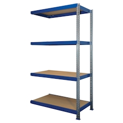 Weitspannregal Regalsystem 600 kg ANBAU 240x160x80cm 4 Böden blau SZAGATO Weitspann Regal 60 cm breit Metallregal Fachbodenregal Schwerlastregal Image