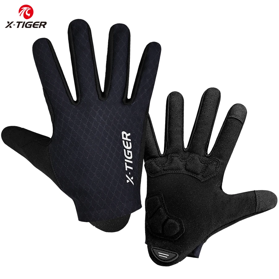 X-TIGER gants de cyclisme doigt complet antichoc résistant à l'usure respirant vtt route gants de vélo hommes femmes sport vélo équipement