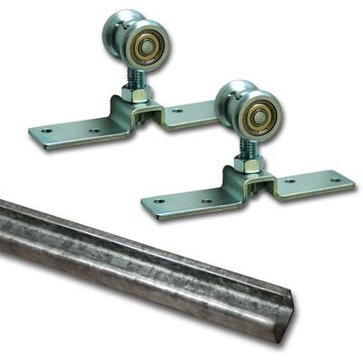 Laufschiene Stahl 3m + Beschlagset bis 55 kg