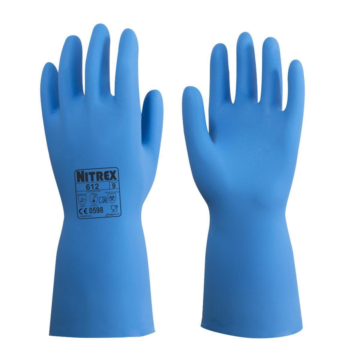 Unigloves Arbeitshandschuhe | 100 Paar Nitrex 612 | blau | Gr. XS - XXL | Nitrilhandschuhe Image