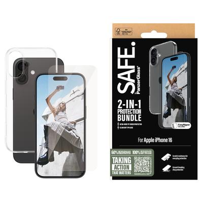SAFE BY PANZERGLASS Displayschutzglas "2-in-1 Protection Bundle, Glass, Soft TPU Case", transparent, B:11,00cm H:2,50cm T:19,50mm, Displayfolien, Displayschutzfolie, Schutzfolie, Bildschirmschutz, kratz- & stoßfest Image