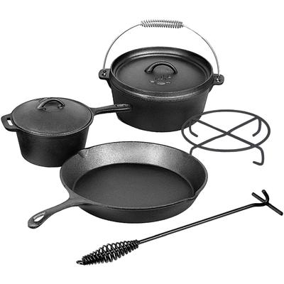 Topf-Set EL FUEGO "El Fuego Dutch Oven", schwarz, Töpfe, aus Gusseisen, mit spezieller Oberflächenveredelung