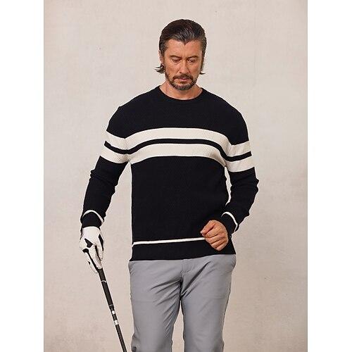 Herren Pullover Schwarz Armeegrün Langarm Oberteil Golfkleidung, Kleidung, Outfits, Kleidung