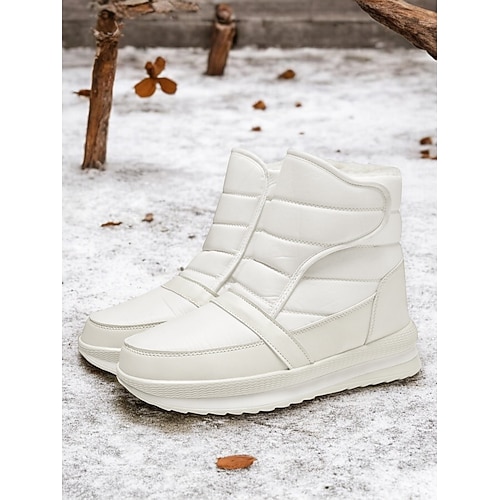 Rote wasserdichte Winterstiefel für Damen mit Plüschfutter und rutschfester Sohle – warme Schneestiefel für Outdoor-Aktivitäten Image