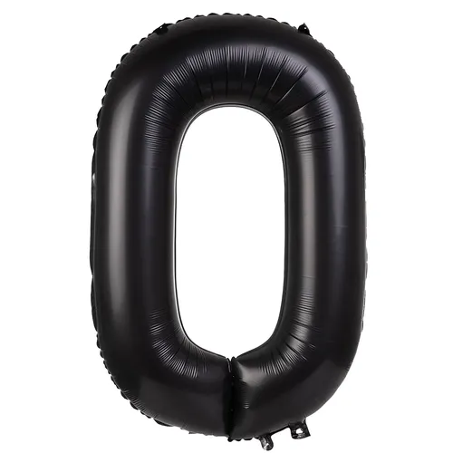 Ballon hélium chiffre ""0"", noir, 86 cm