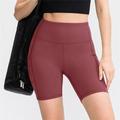 Per donna Shorts da Palestra Shorts da yoga Shorts da allenamento con Tasca per Telefono Vita Alta Yoga Allenamento in Palestra Pilates Pantaloncini Grafico Grigio scuro Nero Verde scuro Spandex Gli