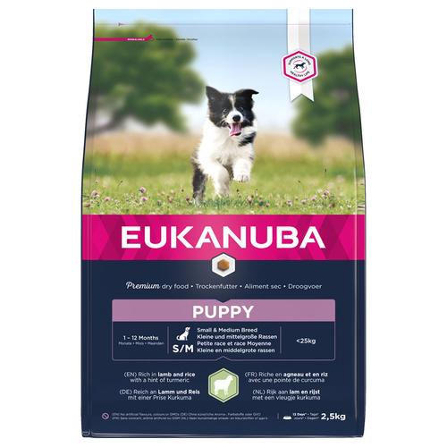 2,5kg Eukanuba Puppy Small & Medium Breed Lamm & Reis Hundetrockenfutter