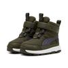 Winterboots PUMA "EVOLVE BOOT PURETEX AC+INF", Damen, Gr. 21, grün (schwarz olive, galactic gray, puma weiß), Textil, unifarben, sportlich, Schuhe, Snowboots, Winterstiefel, Winterschuhe, für Kinder, wasserdicht