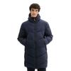 Steppmantel TOM TAILOR DENIM, Herren, Gr. S, blau (sky captain blau), Web, Obermaterial: 100% Polyester. Futter: 100% Polyester, unifarben, casual, gerade ca. Mitte Oberschenkel, Rundhals, Langarm Bündchen, Mäntel, mit Kapuze