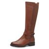 Stiefel TAMARIS, Damen, Gr. 36, XS-Schaft, braun (cognac), Leder, Lederimitat, used, unifarben, modisch, Schuhe, Blockabsatz, Langschaftstiefel mit XS-Schaft und Stretchfunktion