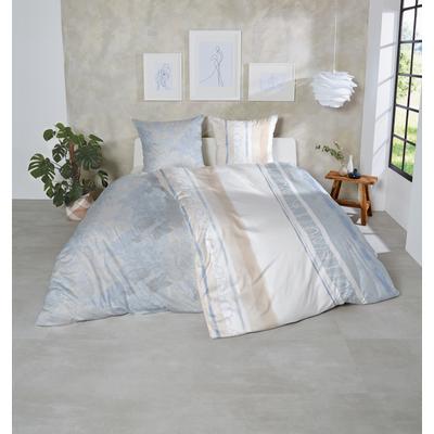 Bettwäsche PRIMERA "Feinbiber-Bettwäsche", blau (blau, braun), B/L: 135cm x 200cm, Feinbiber, B/L: 80cm x 80cm, Feinbiber, Obermaterial: 100% Baumwolle, Bettwäsche, samtweich und natürlich aus reiner Baumwolle Image