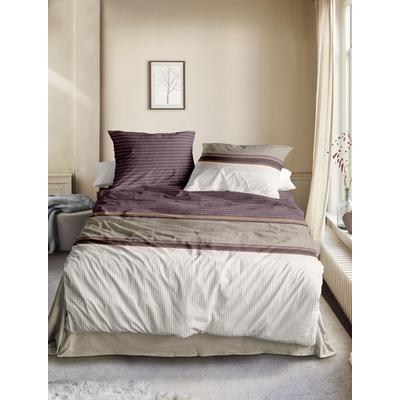 Bettwäsche IRISETTE "Wave 8563", lila (beere), B/L: 140cm x 200cm, , Mako-Satin, B/L: 90cm x 70cm, Mako-Satin, Obermaterial: 100% Baumwolle, Bettwäsche, anschmiegsam und atmungsaktiv Image