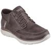 Slip-On Sneaker SKECHERS "SUMMITS", Herren, Gr. 43, braun, Textil, casual, Schuhe, Schnürboots, Mid Cut Sneaker mit Hands Free Slip-Ins™