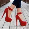 LAIGZEM Frauen Plattform Pumpen Runde Kappe Stiletto High Heels Sandalen Faux Wildleder Kleid Party Damen Schuhe Frau Größe 43 45 46 50 52