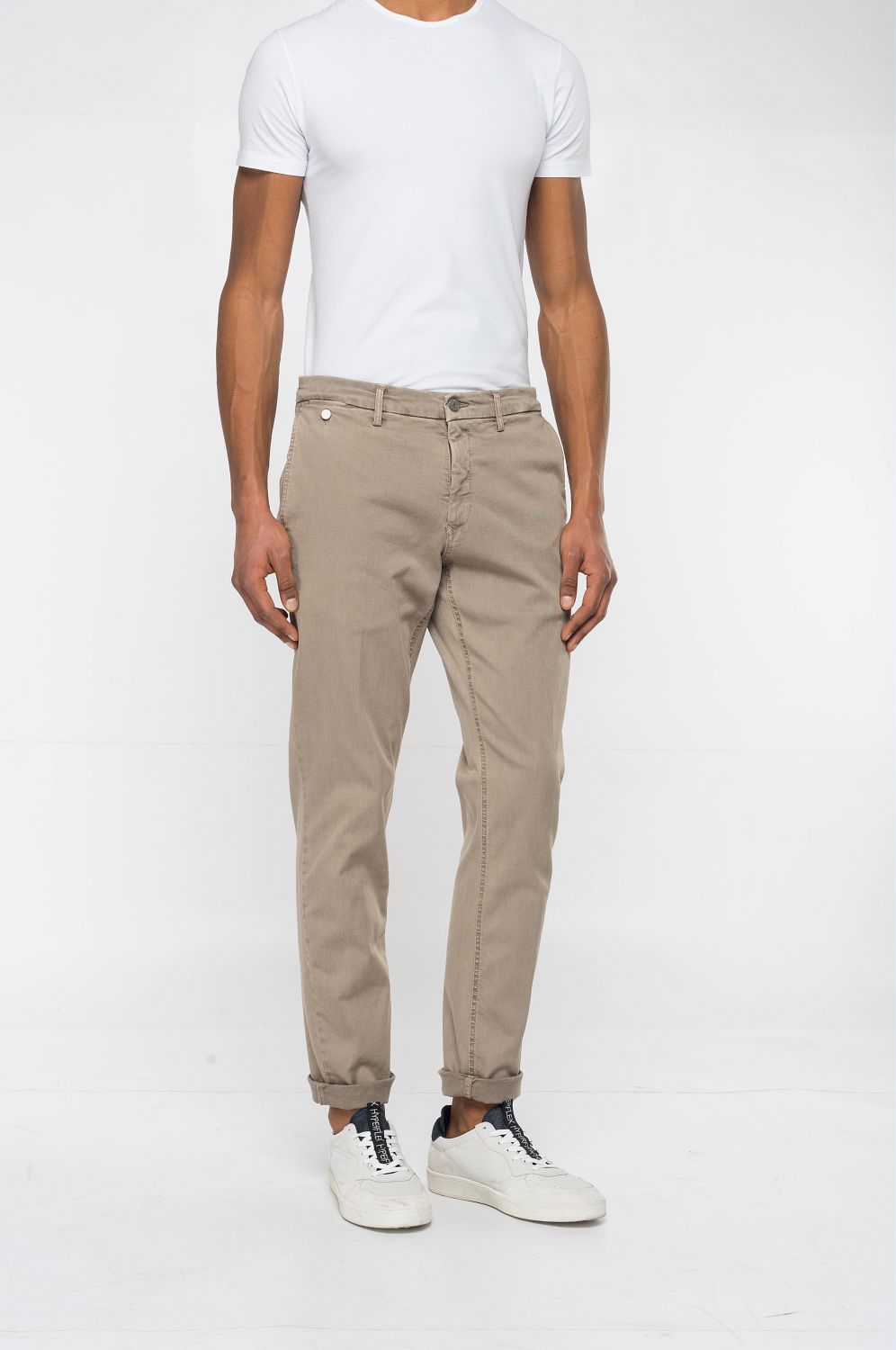 Chinohose REPLAY "Benni Regular Slim", Herren, Gr. 32, Länge 30, beige (sand), Web, Obermaterial: 91% Baumwolle, 6% Elastomultiester, 3% Elasthan, regular fit lang, Hosen Chinohose