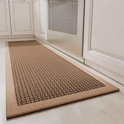 Küchenläufer Rutschfest, Gewebte Küchenteppich Waschbar für Schlafzimmer, Wohnzimmer, Büro - Braun Image