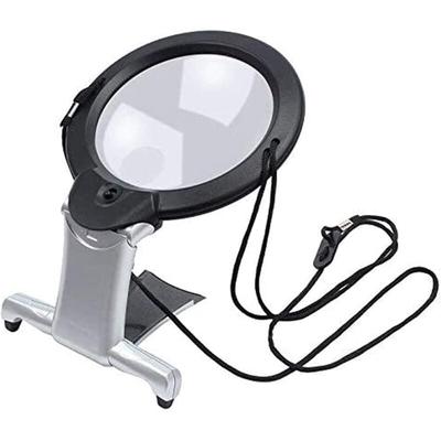 Riesige Lupe mit LED-Lampe, freihändige Leselupe für Hals und Büro Image