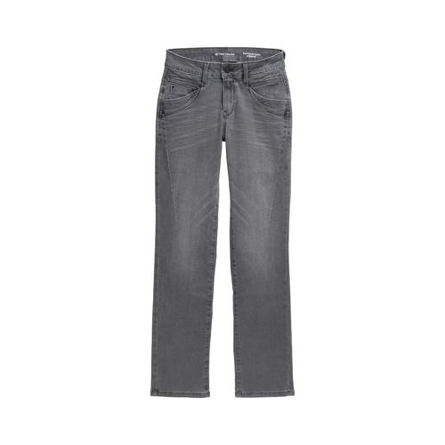 TOM TAILOR Damen Alexa Straight Jeans, grau, Uni, Gr. 26/32