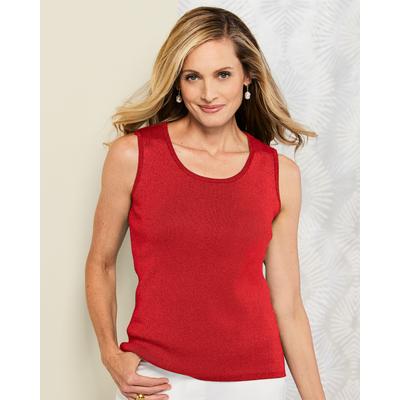 Draper's & Damon's Women's Metallic Sweater Shell - Red - PL - Petite