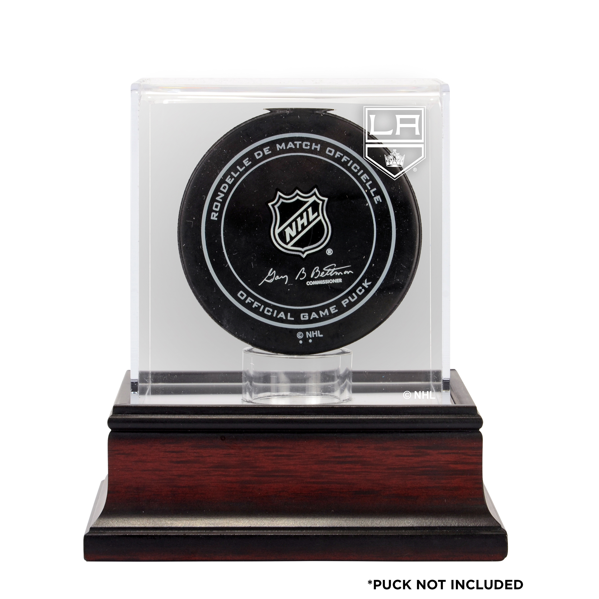 Los Angeles Kings Mahagoni Hockey Puck Logo Vitrine Image