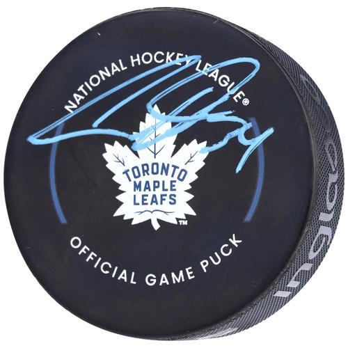 Von Auston Matthews signierter offizieller NHL-Spielpuck der Toronto Maple Leafs