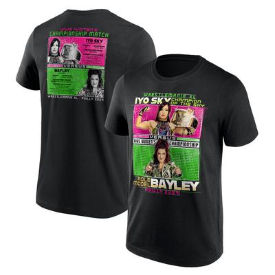 WWE WrestleMania 40 Iyo Sky & Bayley Match Up T-Shirt - Schwarz - Herren Image