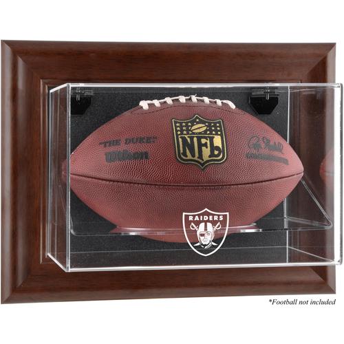 Las Vegas Raiders Football-Vitrine mit braunem Rahmen und Wandmontage