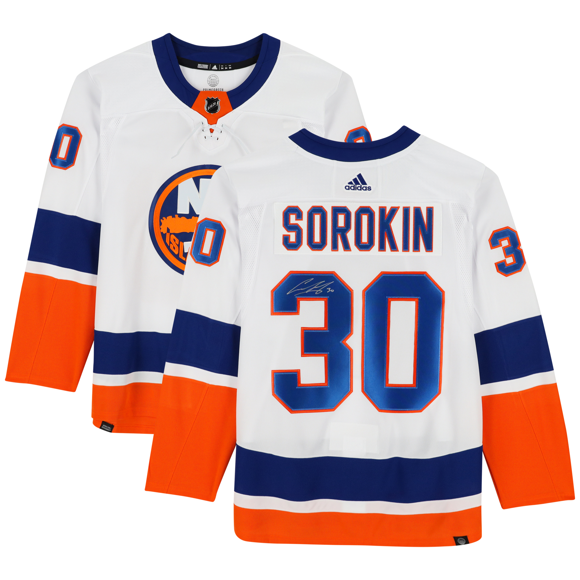Ilya Sorokin – New York Islanders – signiertes weißes authentisches adidas-Trikot Image