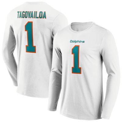 Miami Dolphins Road Name & Number Langarm-T-Shirt - Tua Tagovailoa - Herren Image
