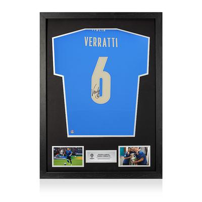 UEFA 2024 – Marco Verratti – Signiertes und gerahmtes modernes Italien-Trikot auf der Rückseite Image