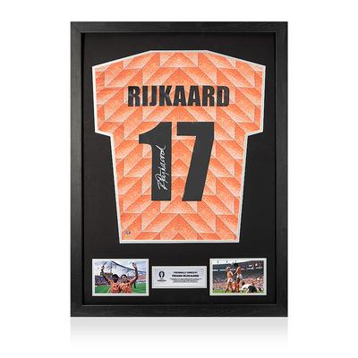 UEFA 2024 Von Frank Rijkaard signiertes und als Held gerahmtes niederländisches Heimtrikot 1988 Image