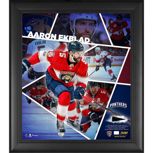 Aaron Ekblad Florida Panthers, gerahmte Collage eines Impact-Players, 15 x 17 Zoll, mit einem Stück eines beim Spiel verwendeten Pucks, limitierte Auflage von 500 Stück